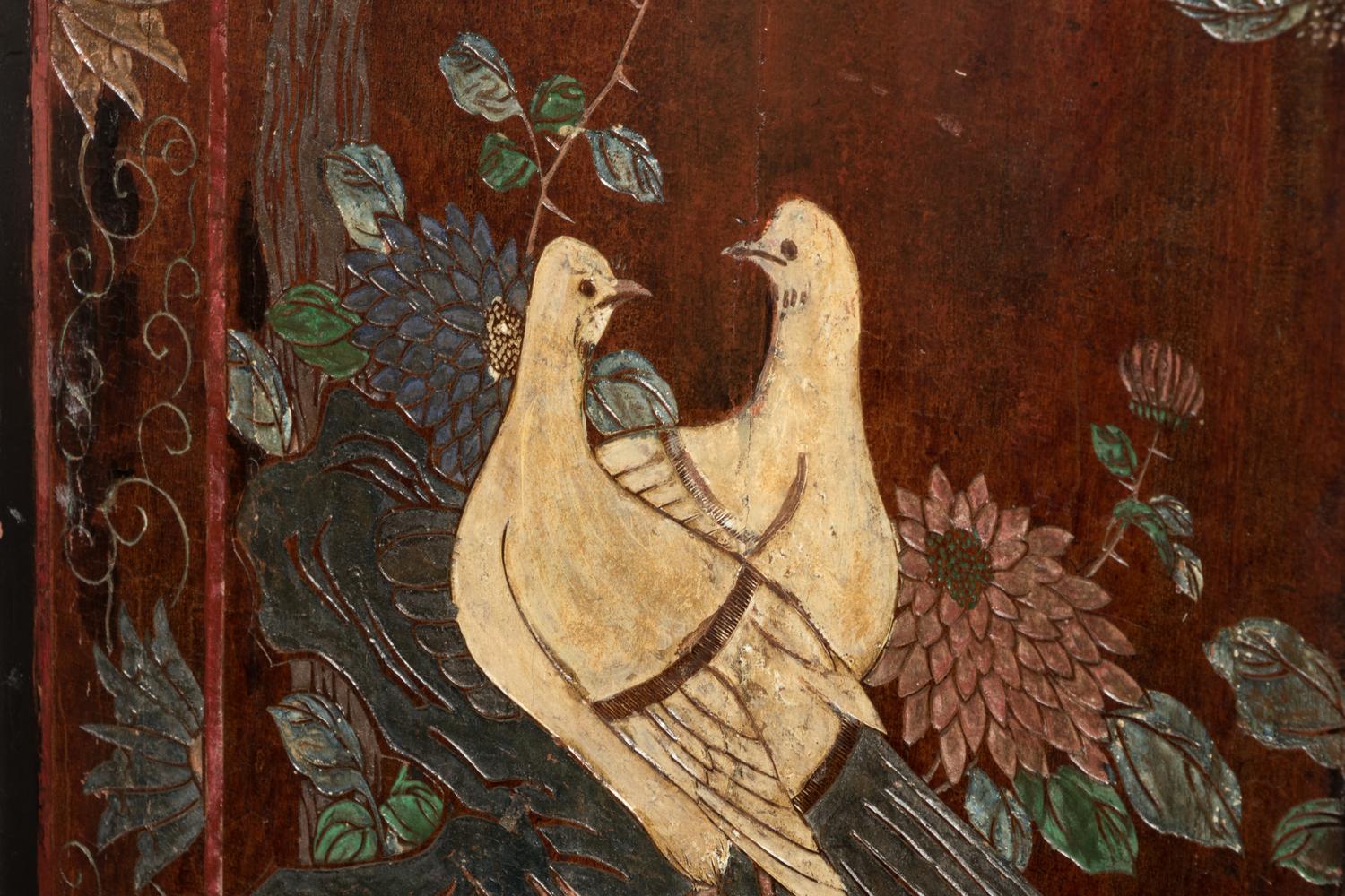A Chinese Export Lacquer Eight-Panel Floor Screen