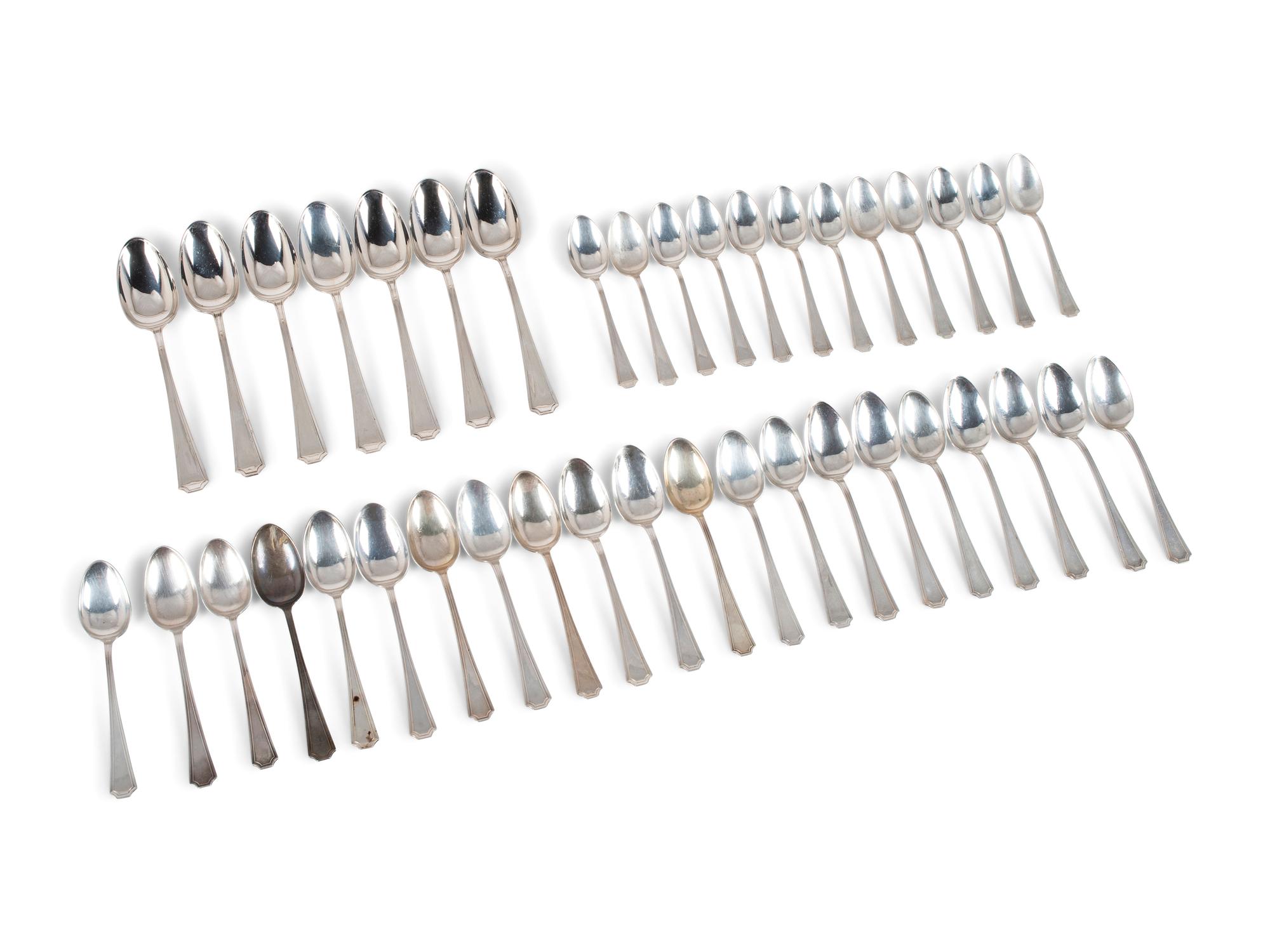 An Assembled Gorham and Durgin Silver Flatware Service
