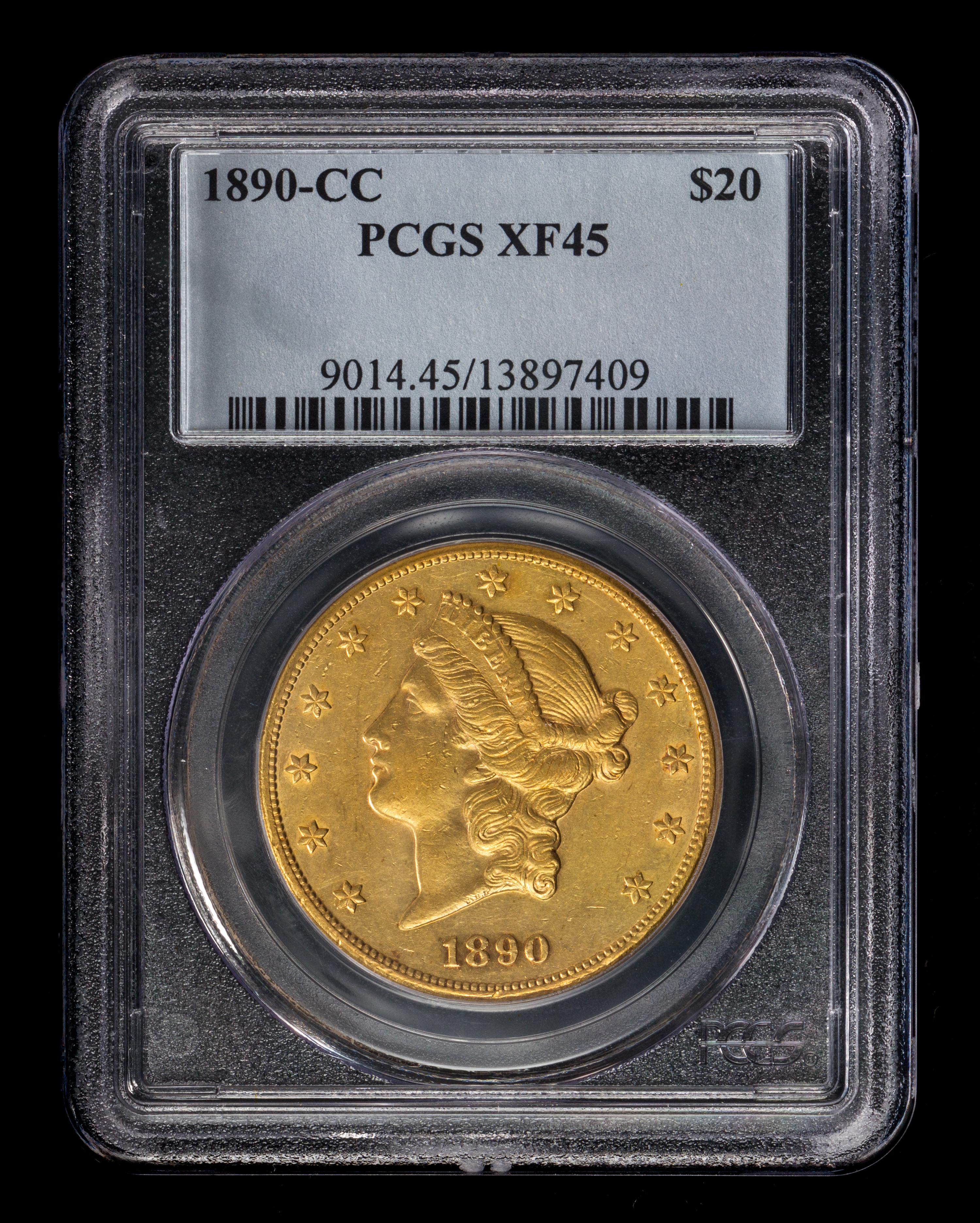 A United States 1890-CC Liberty Head $20 Gold Coin