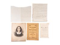 [LINCOLNIANA]. A group of 2 images, featuring CDV of Head Guard at Oak Ridge Cemetery. Jackson, Michigan: N.E. Allen, May 1865.