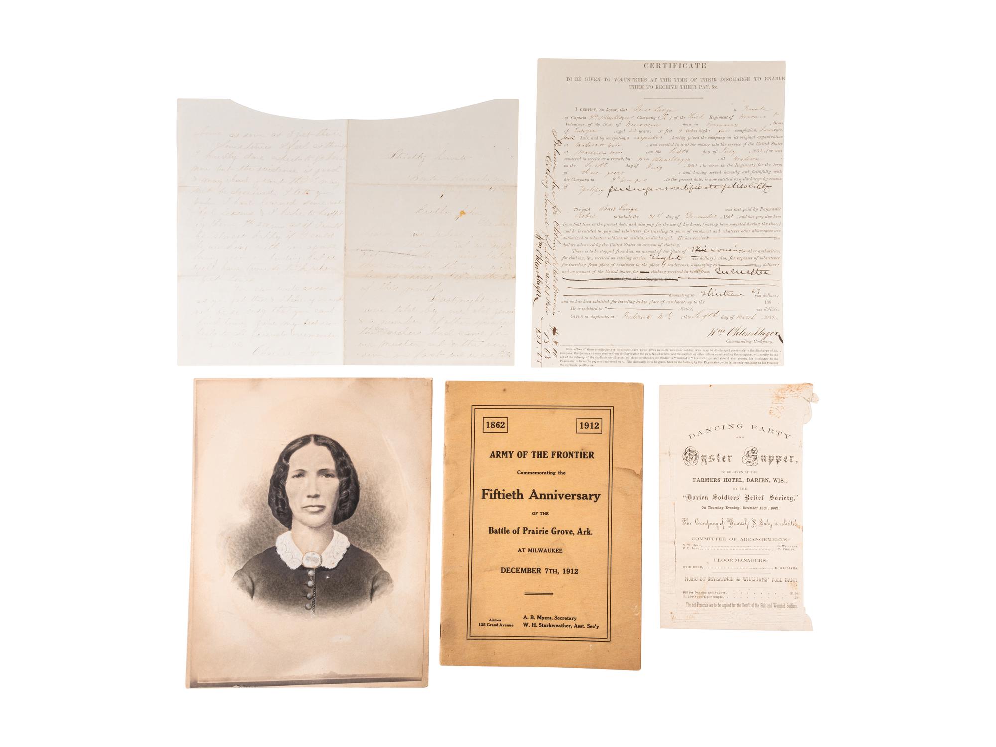 [LINCOLNIANA]. A group of 2 images, featuring CDV of Head Guard at Oak Ridge Cemetery. Jackson, Michigan: N.E. Allen, May 1865.