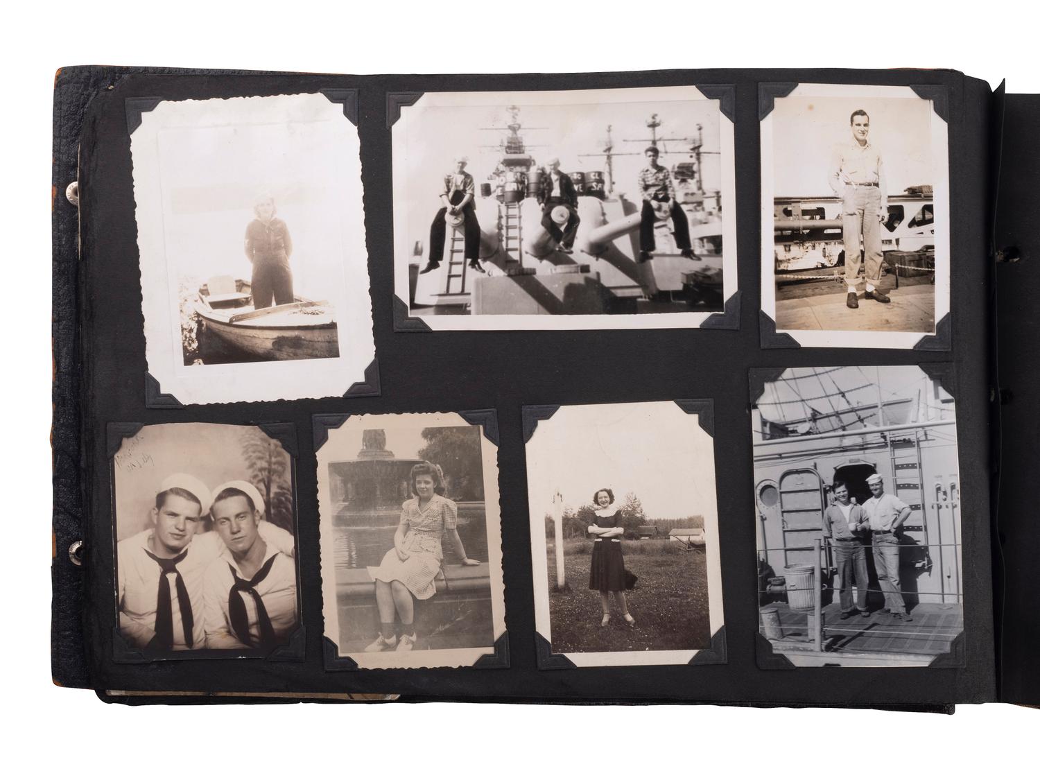 [WORLD WAR II]. USS New York sailor's album 1940-1945. [ With: ] Album from a trip to Asia, 1923.