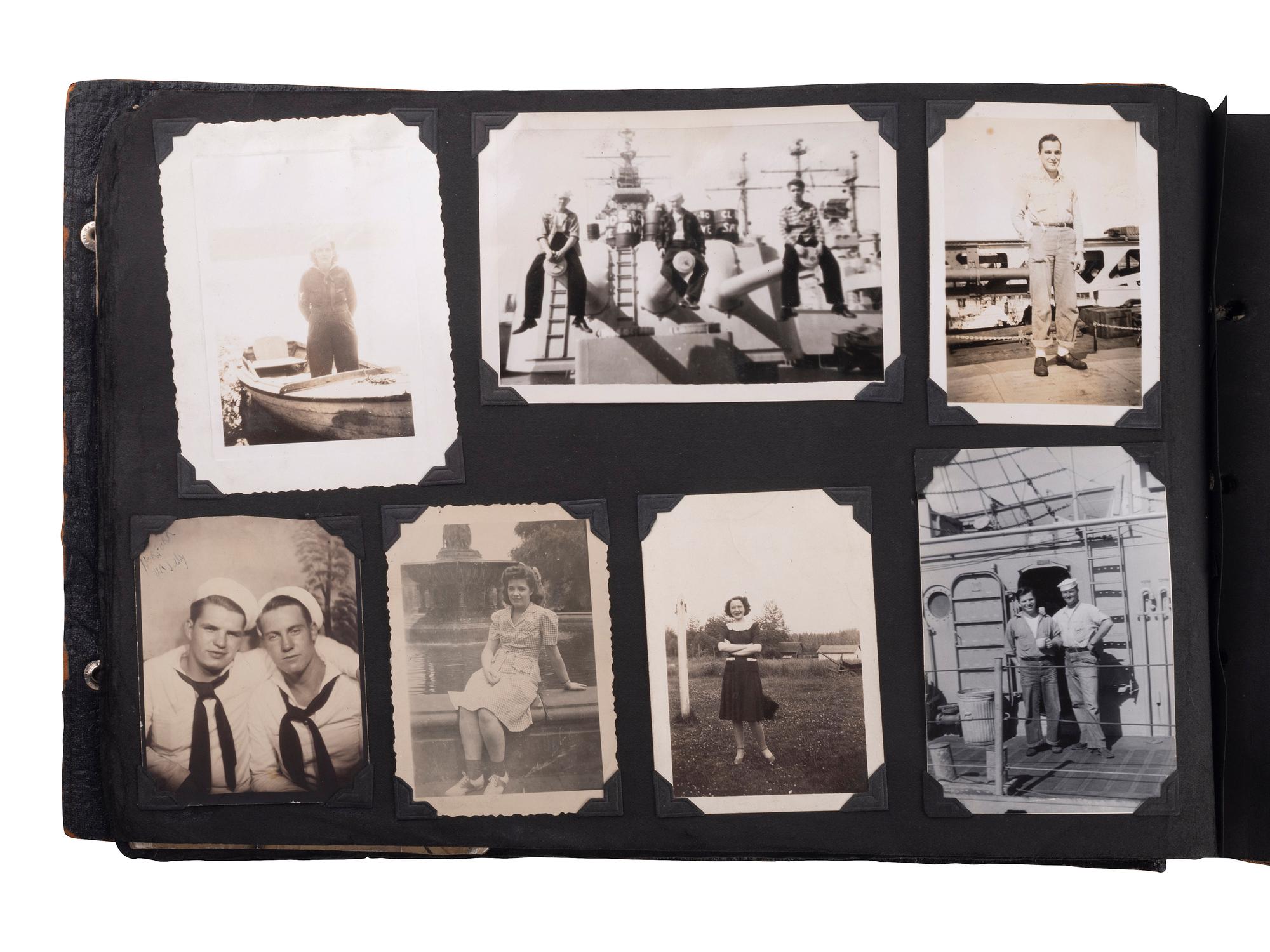 [WORLD WAR II]. USS New York sailor's album 1940-1945. [ With: ] Album from a trip to Asia, 1923.