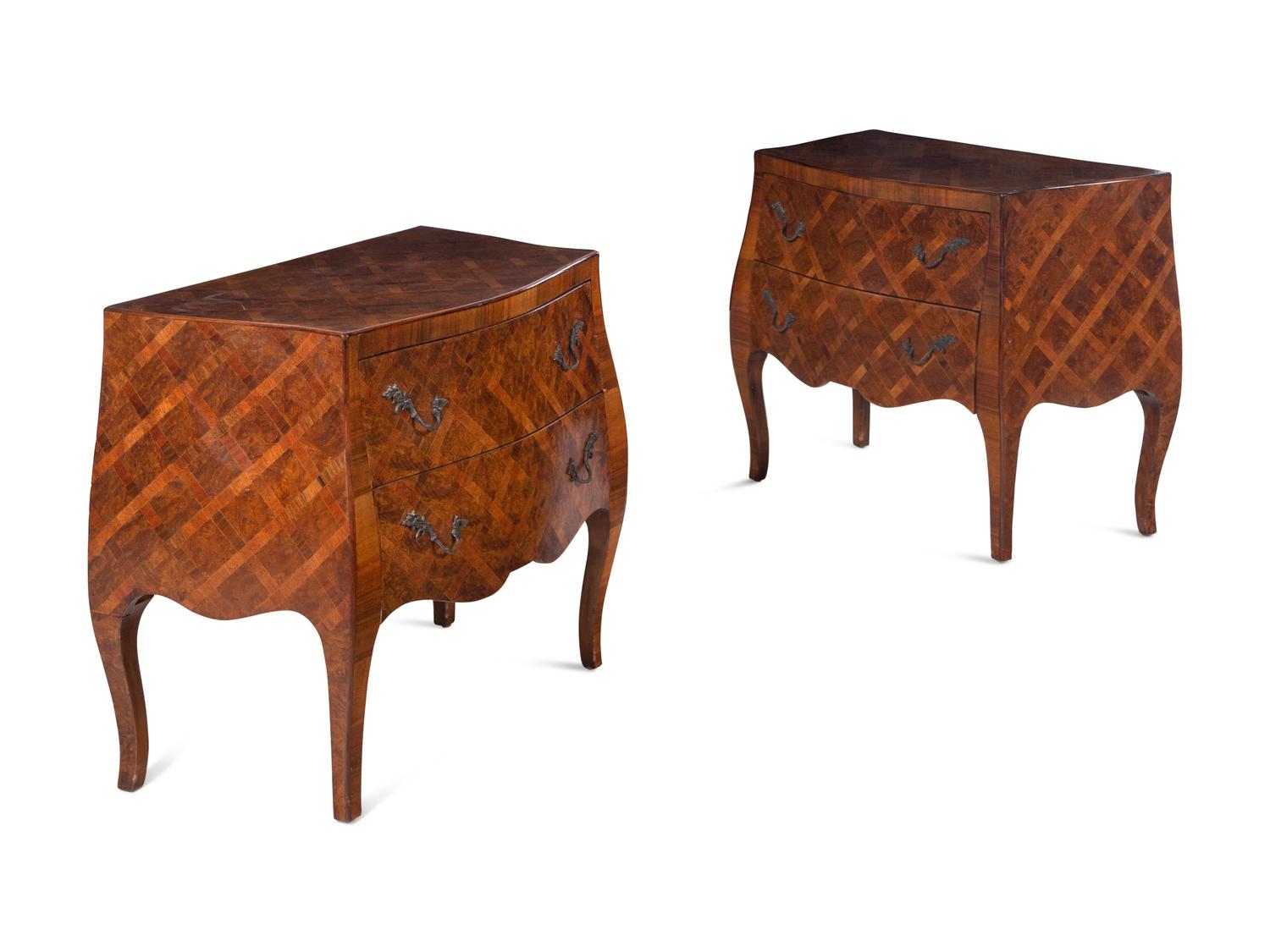 A Pair of Italian Parquetry Commodini