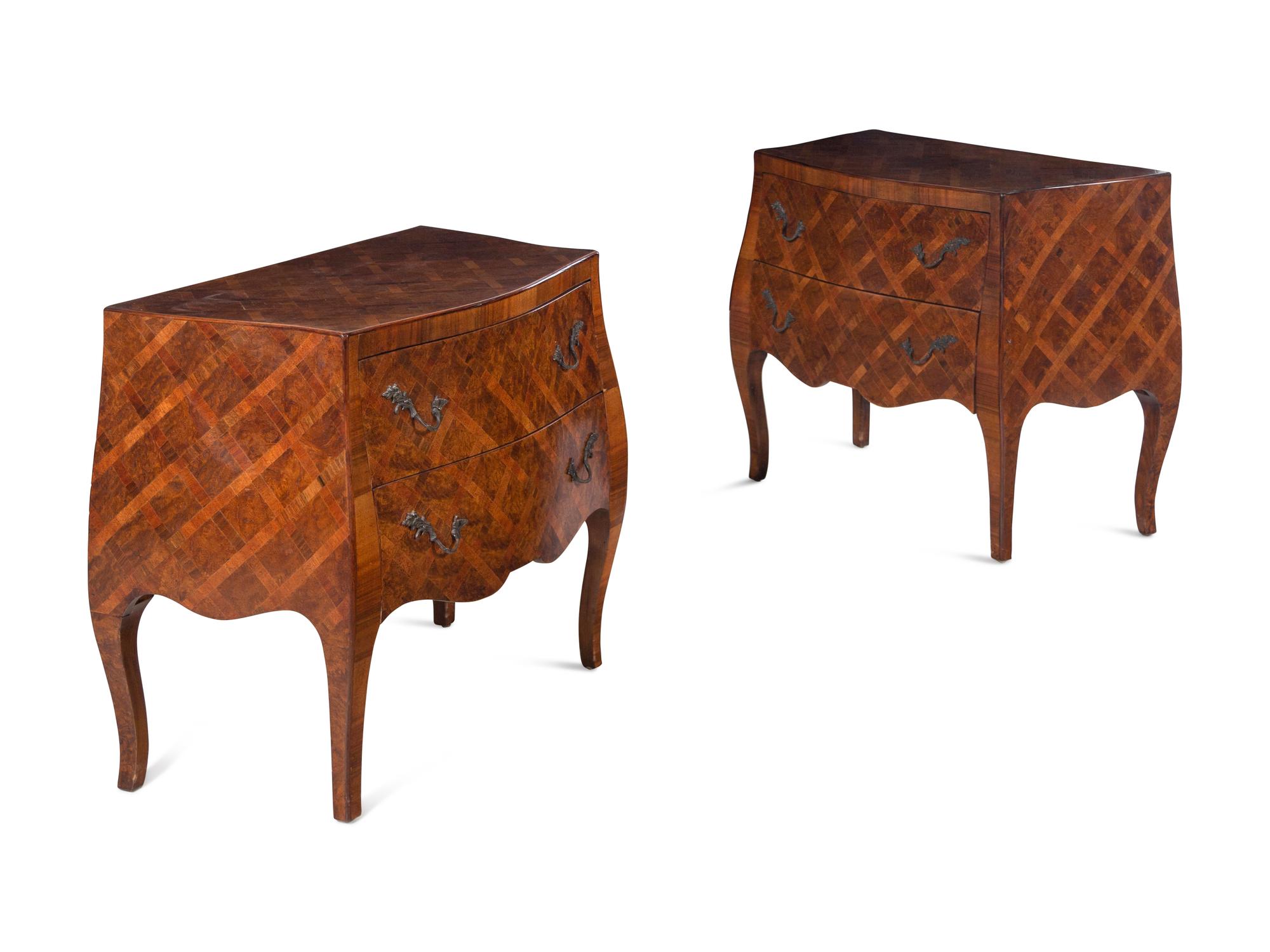 A Pair of Italian Parquetry Commodini