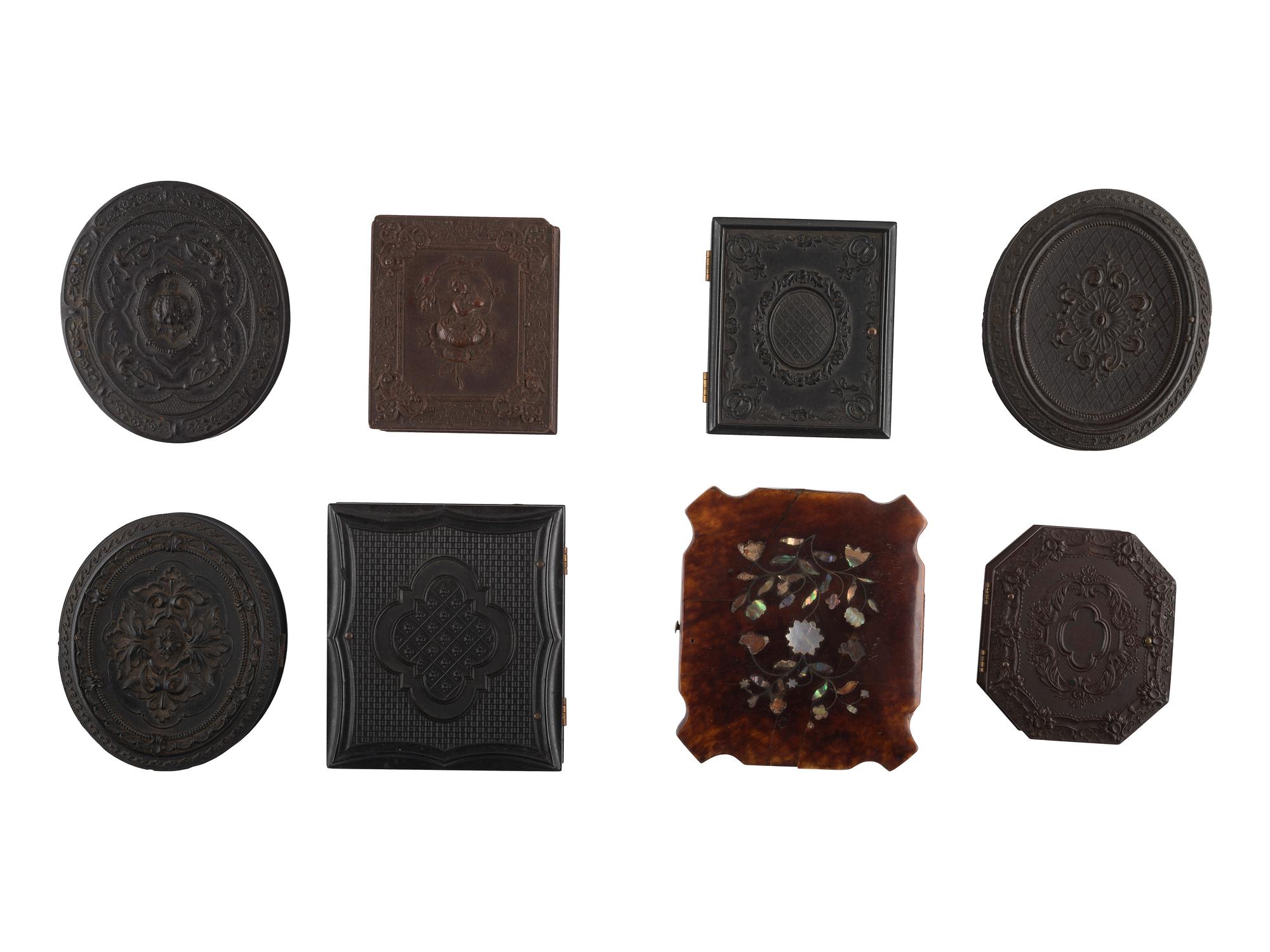 [EARLY PHOTOGRAPHY]. A group of Union cases, highlighted by half plate American Country Life case containing ambrotype.