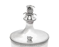 A Federal Silver Sugar Urn And Creamer