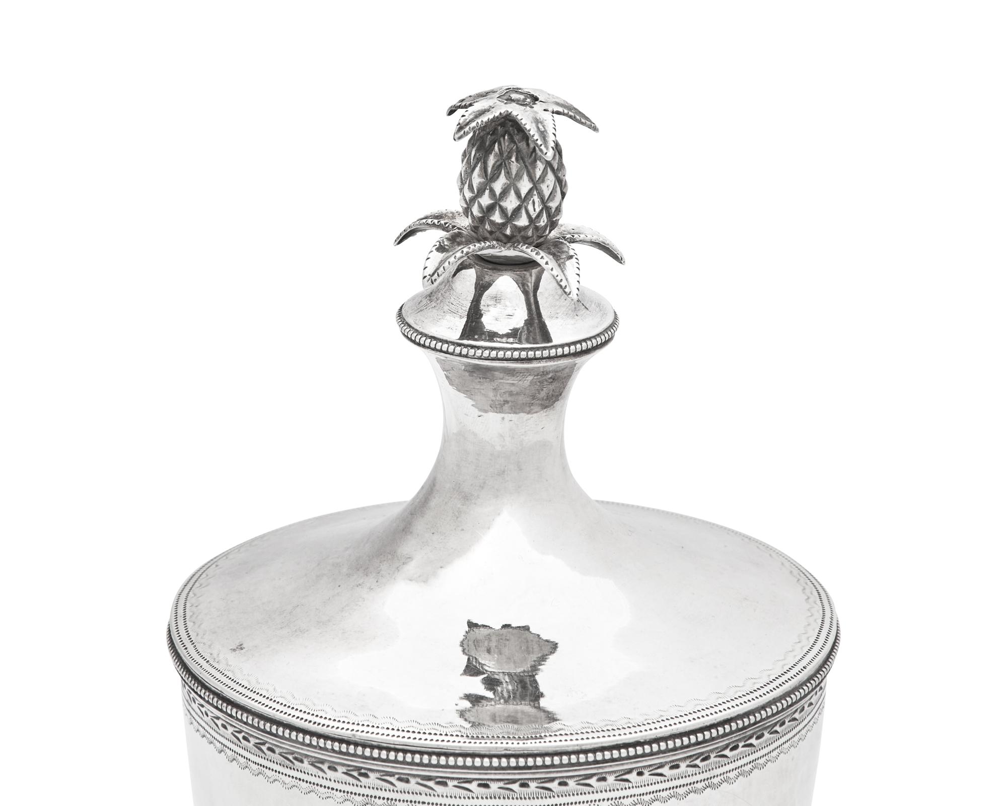 A Federal Silver Sugar Urn And Creamer