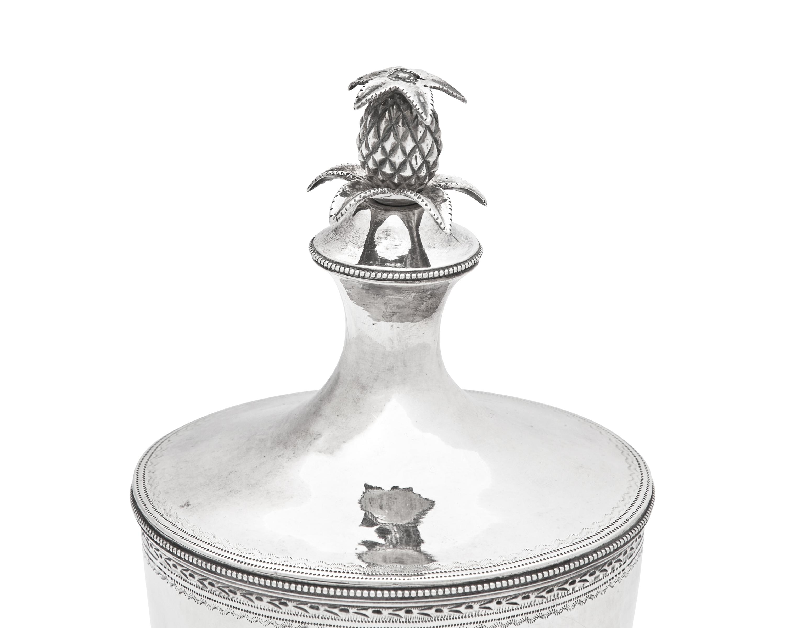 A Federal Silver Sugar Urn And Creamer