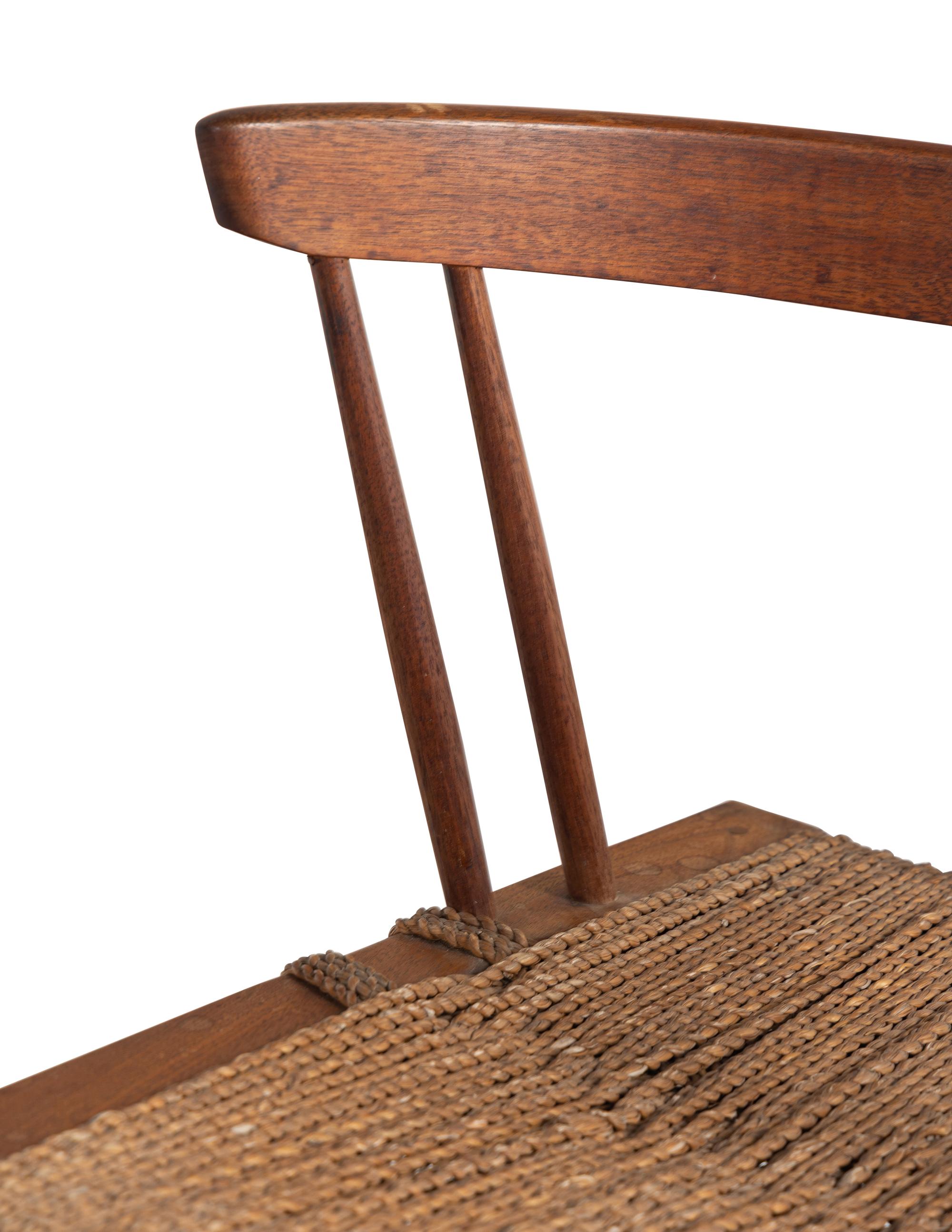 Set of Four Grass-Seat Chairs, c. 1950 Nakashima Studio, USA