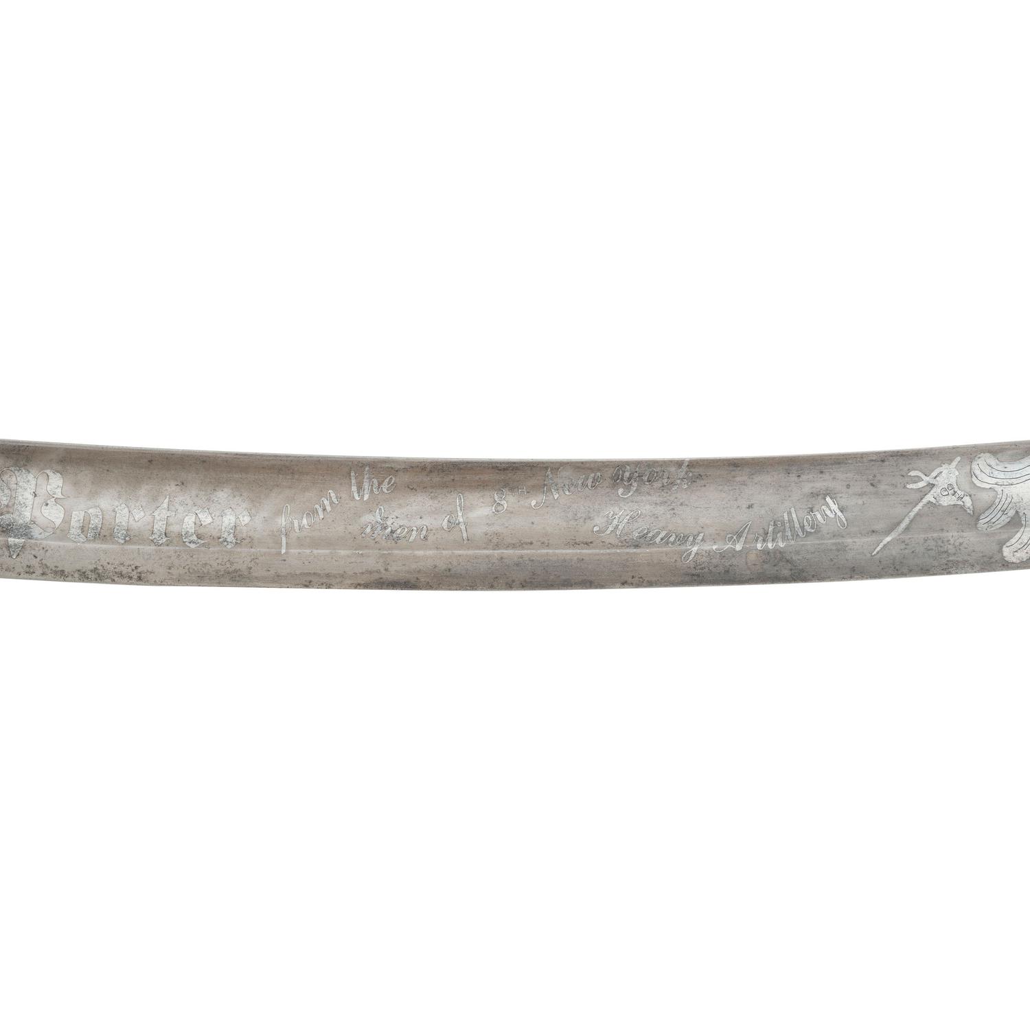 Ames Model 1840 Light Artillery Saber With Modern Blade Etching to Col. Peter Porter - 8th NY Heavy Artillery - KIA at Cold Harbor