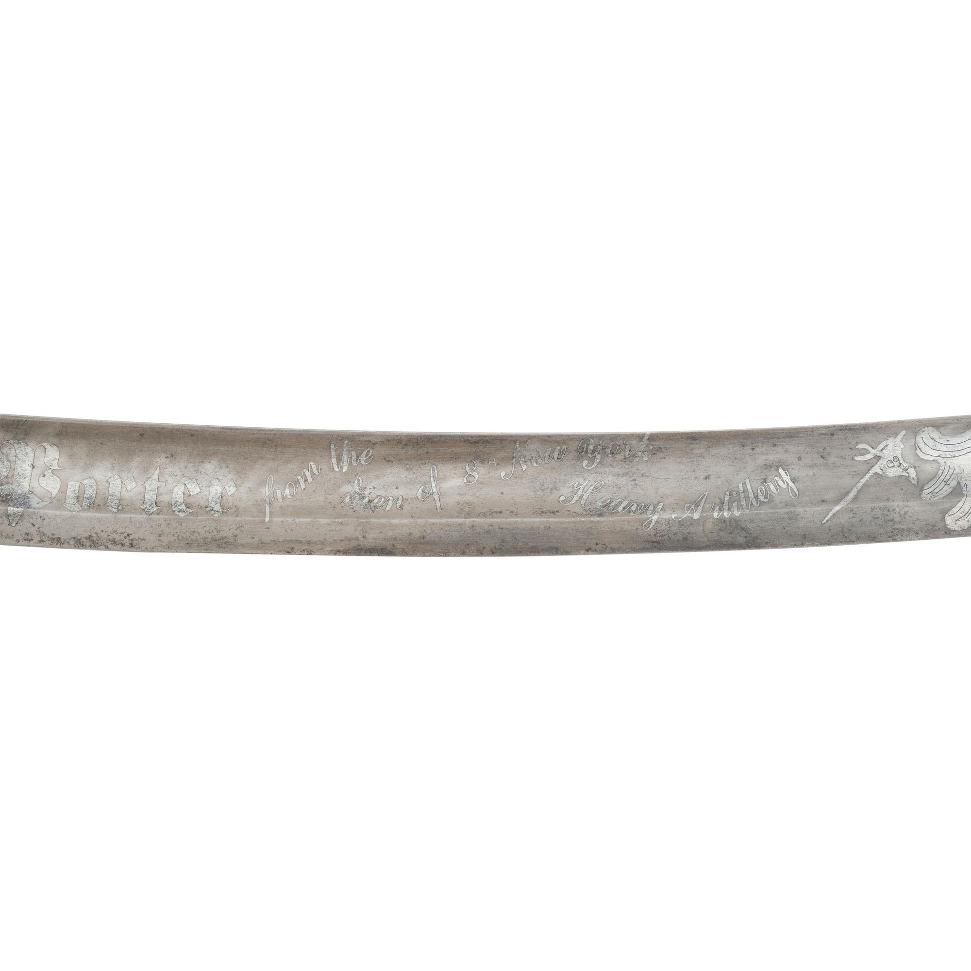 Ames Model 1840 Light Artillery Saber With Modern Blade Etching to Col. Peter Porter - 8th NY Heavy Artillery - KIA at Cold Harbor