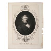 FILLMORE, Millard (1800-1874). Autograph letter signed ("Millard Fillmore") to Dr. Gardner Mason. Albany, New York, 9 April 18?. 1 page, 8vo, toned, some paper residue.