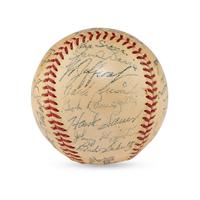 A 1951 Chicago Cubs Team Signed Autograph Baseball Featuring Frank Frisch (PSA Letter of Authenticity),