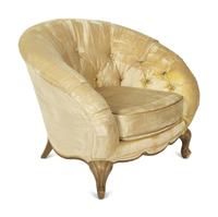 A Hollywood Regency Velvet Upholstered Club Chair — LATE 20TH CENTURY