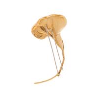 YELLOW GOLD, CULTURED PEARL AND DIAMOND BROOCH