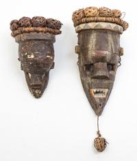 A Group of Six Masks Height of tallest 16 inches.