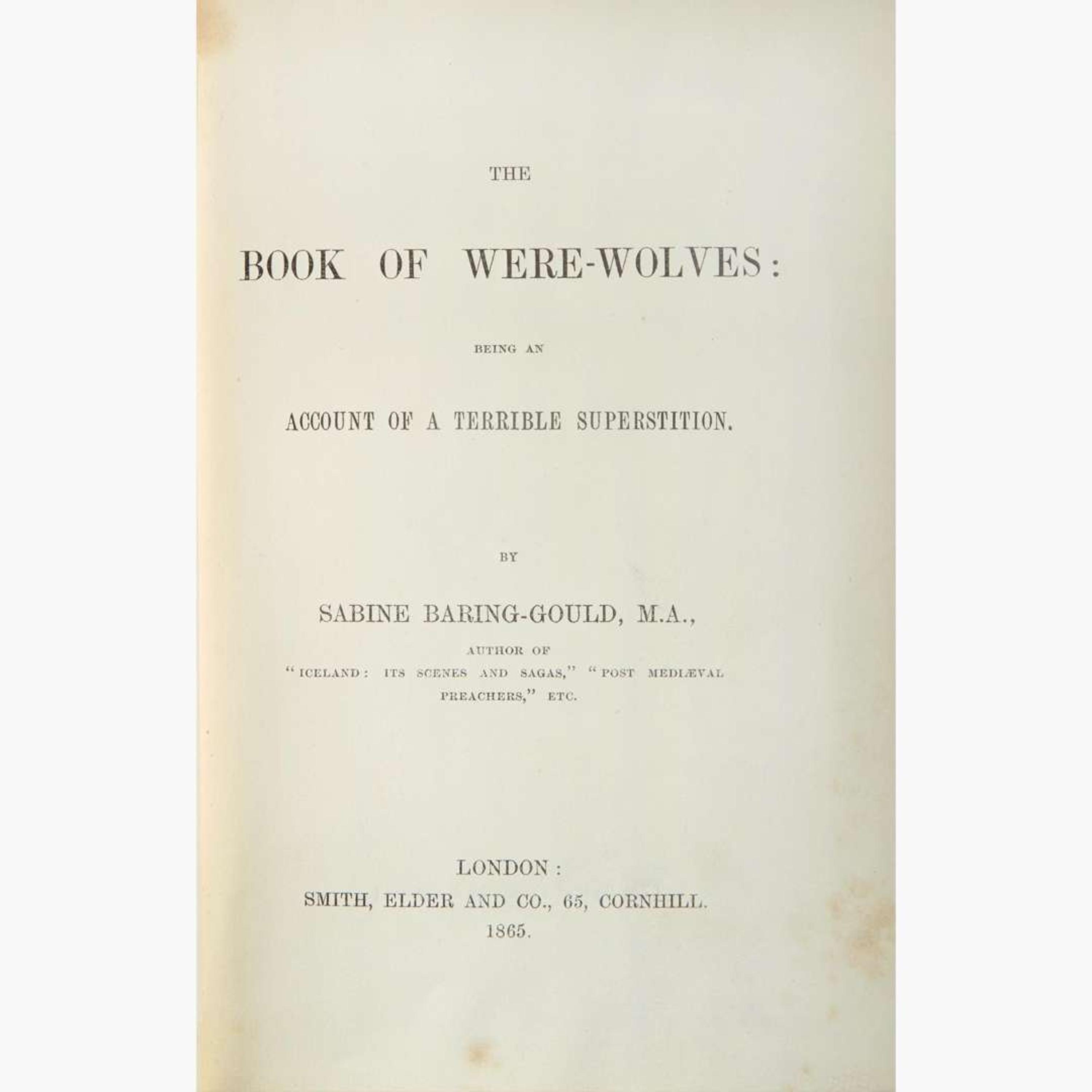 [Curiosa] Baring-Gould, Sabine The Book of Were-wolves: Being an Account of a Terrible Superstition