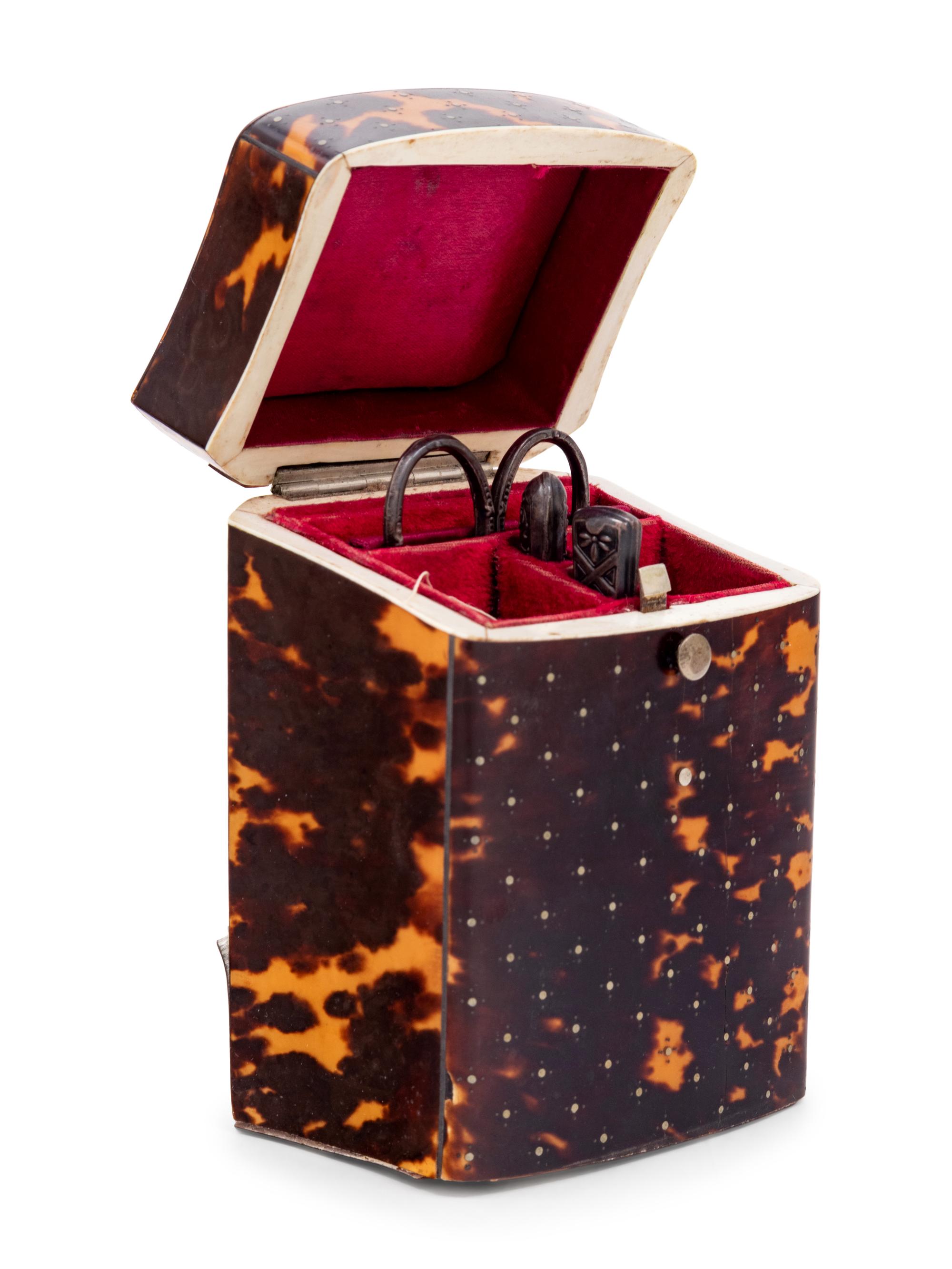 A Regency Tortoiseshell Needlework Set