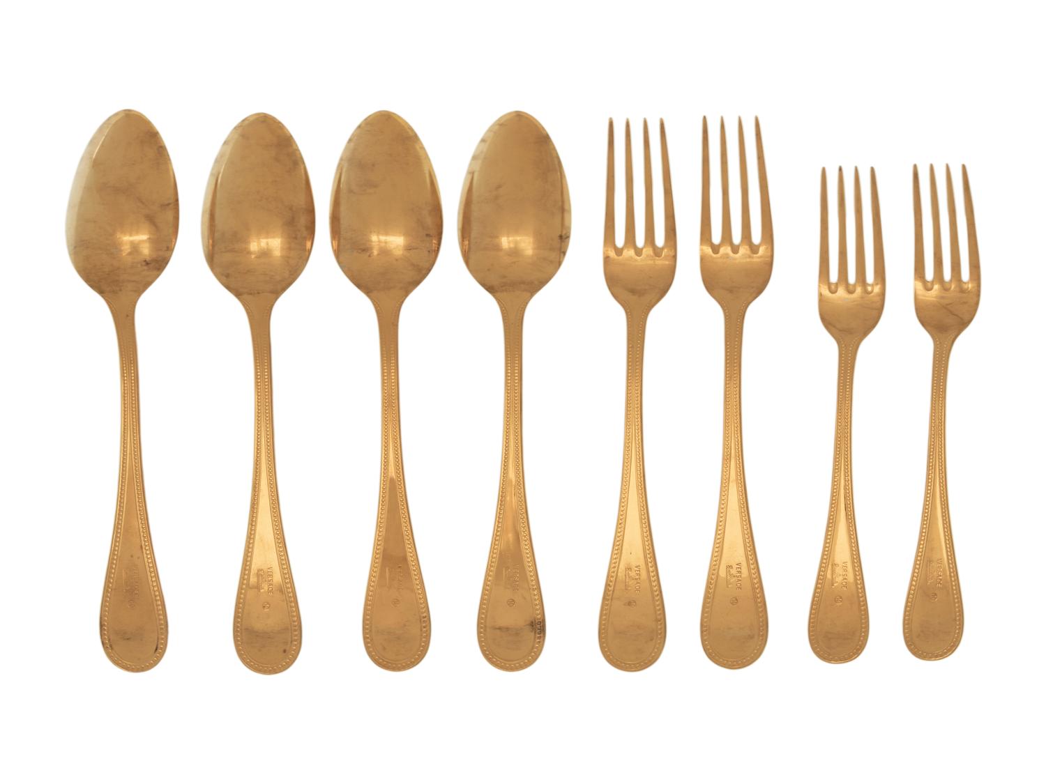 A Group of Versace Medusa Gold-Plated Flatware