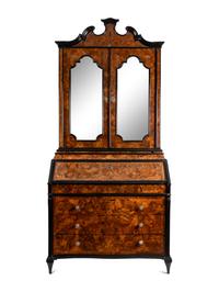 A North Italian Part Ebonized Olivewood Bureau Cabinet