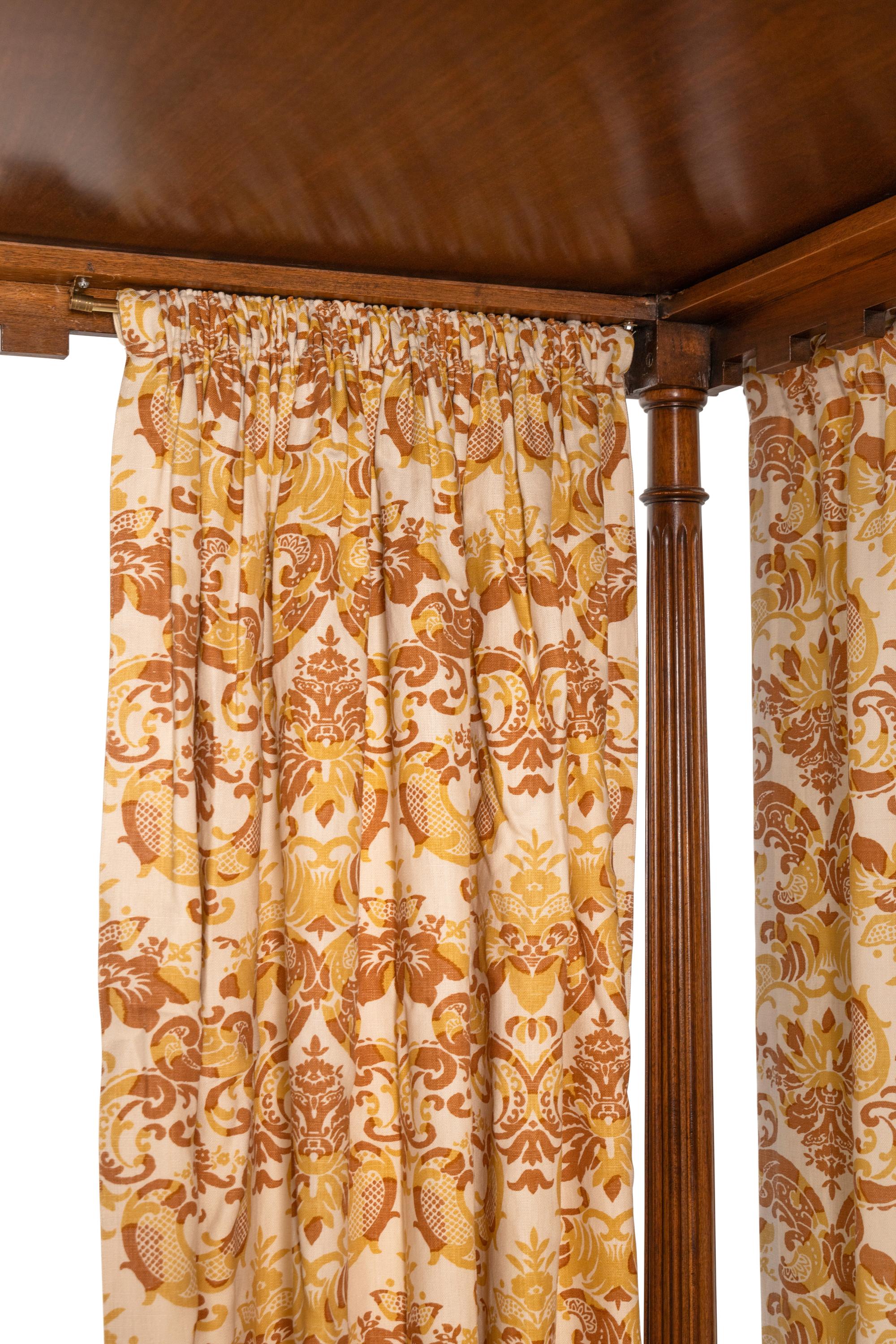 A George III Style Walnut Canopy Bed