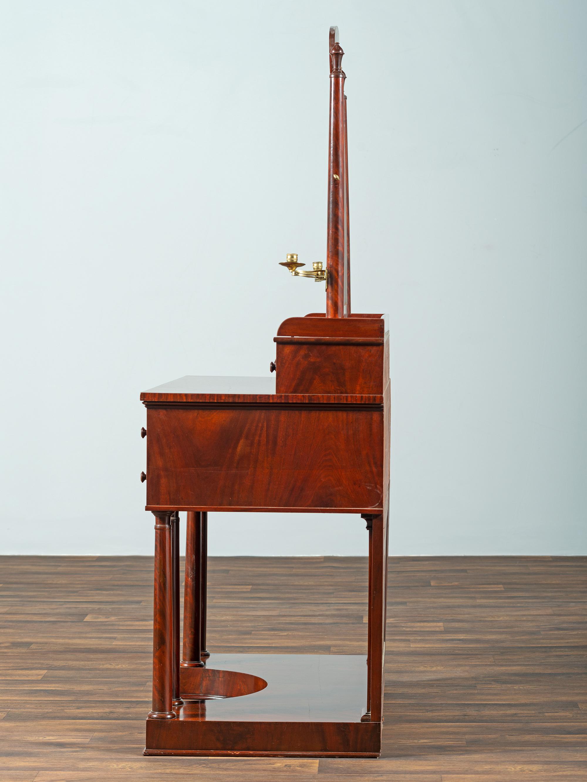 A Classical Brass Mounted Mahogany Gentleman's Dressing Table