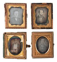 [EARLY PHOTOGRAPHY]. 28 ninth plate daguerreotypes of men of various ages.