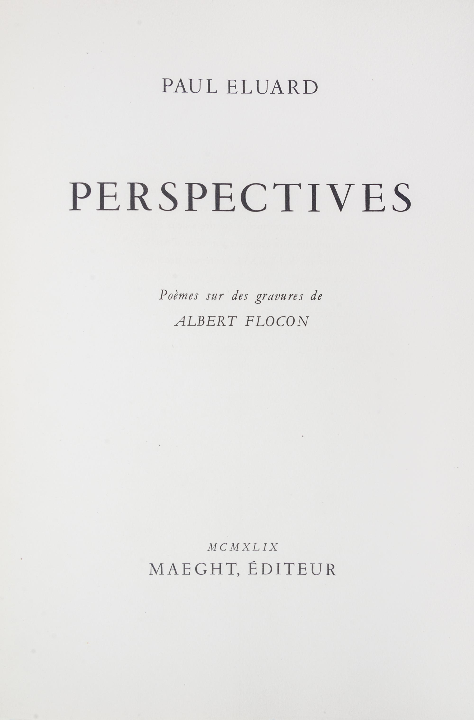 (FLOCON, ALBERT) ELUARD, PAUL. Perspectives. Paris, 1949. Limited.
