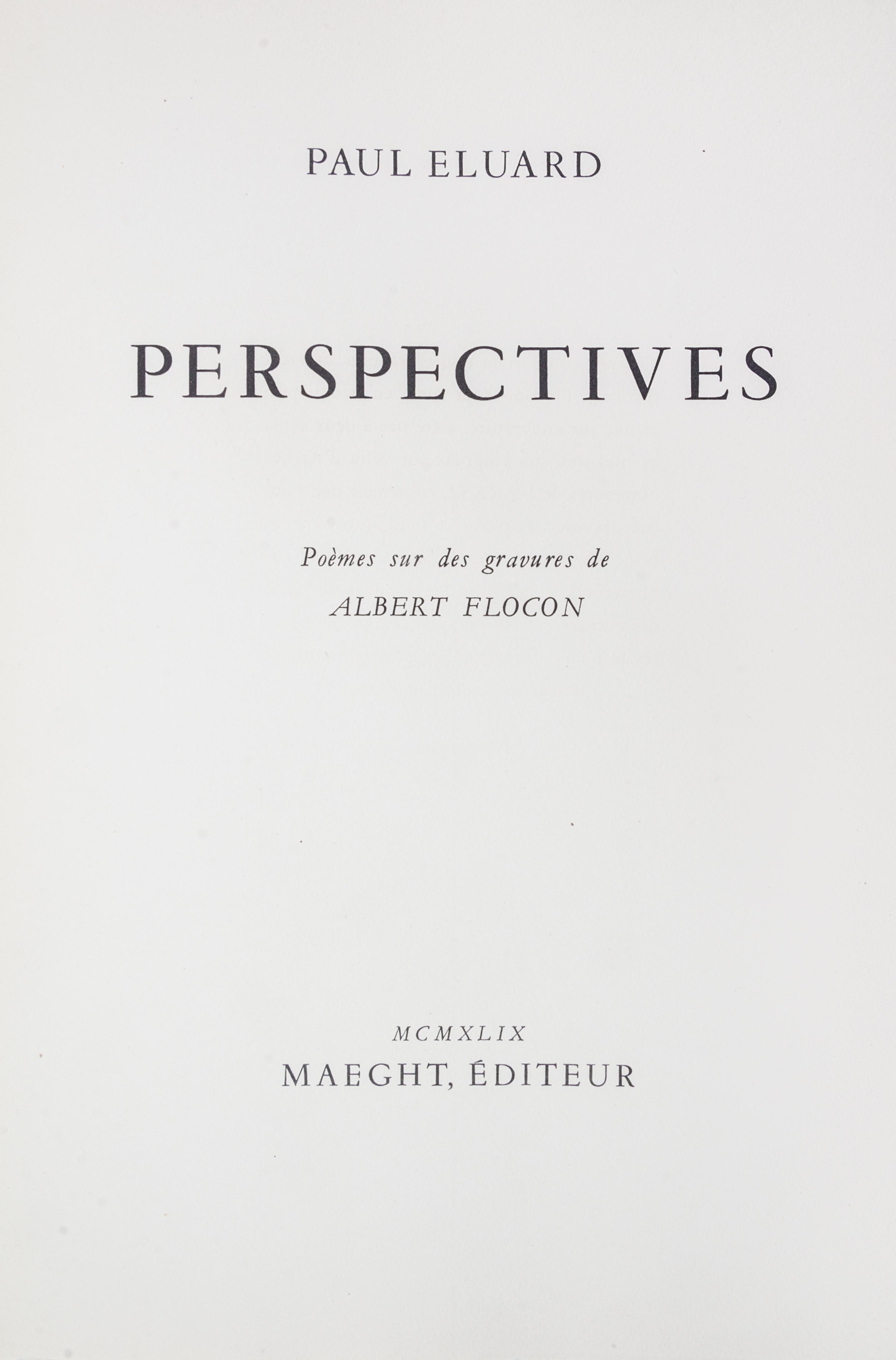 (FLOCON, ALBERT) ELUARD, PAUL. Perspectives. Paris, 1949. Limited.