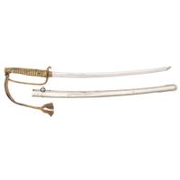Interesting WWII-era Japanese Kyu Gunto with Officer's Sageo, Mimura Clan Mon, and Koto Blade Signed "Bishu Osafune Kiyomitsu"