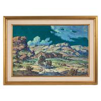 Marjorie Reed (American, 1915-1996) — Freighting Out the Wool, Keams Canyon
