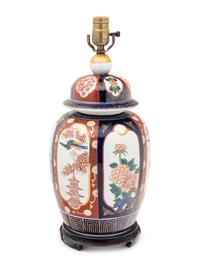 An Imari Palette Porcelain Jar Mounted as a Lamp