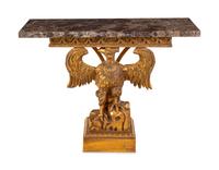 A George II Style Giltwood Marble-Top Console Table