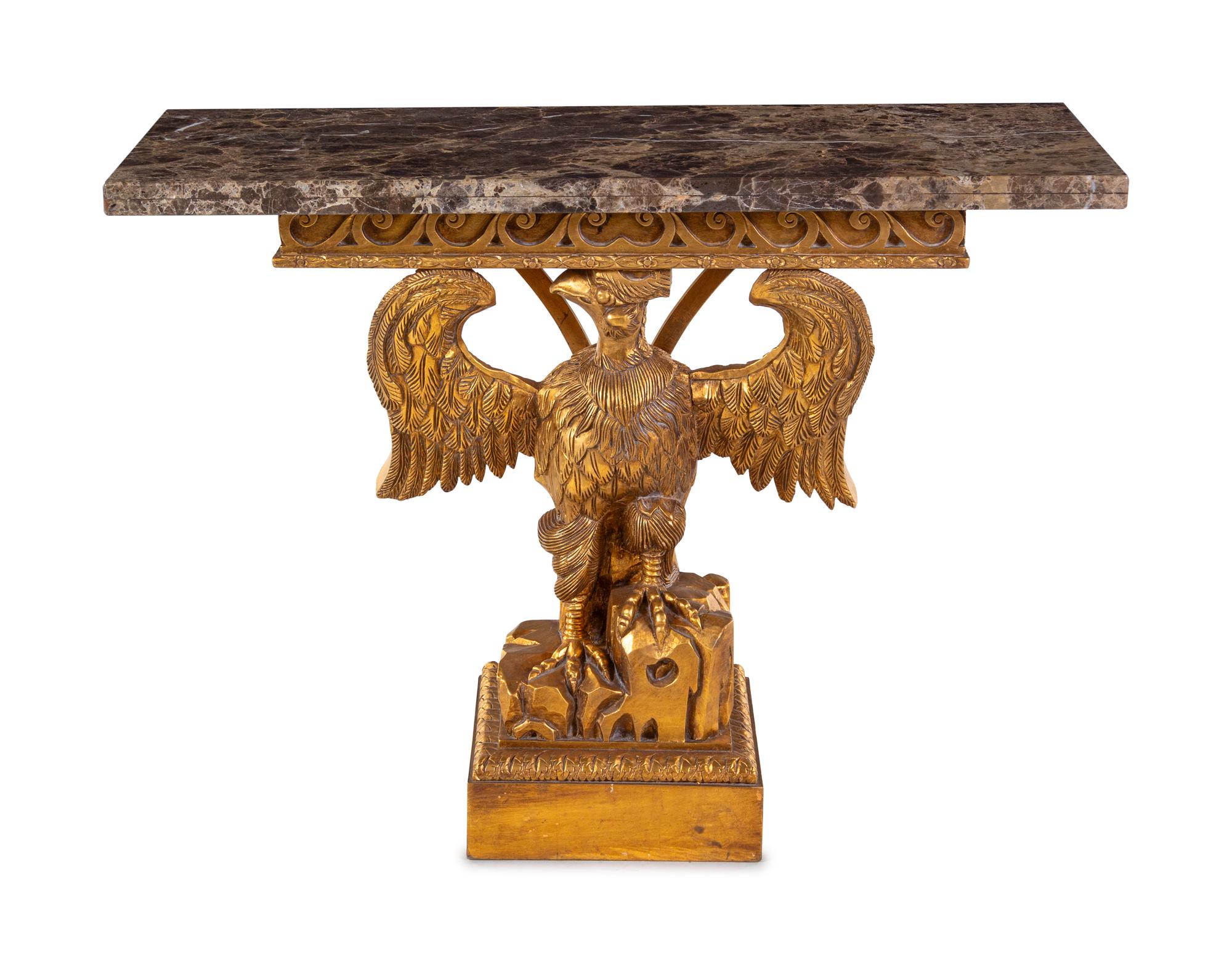 A George II Style Giltwood Marble-Top Console Table