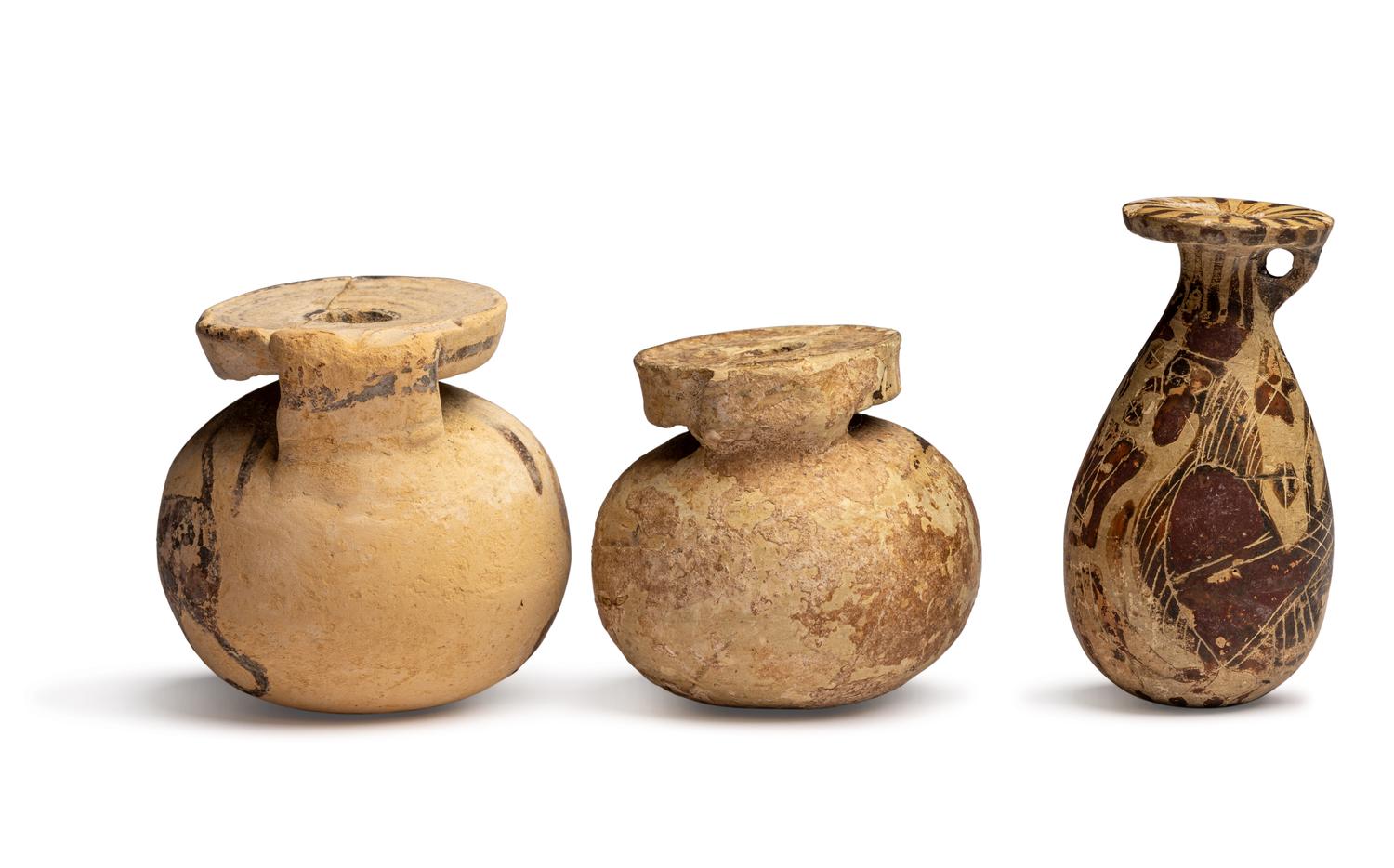 Three Corinthian Black-Figured Vessels