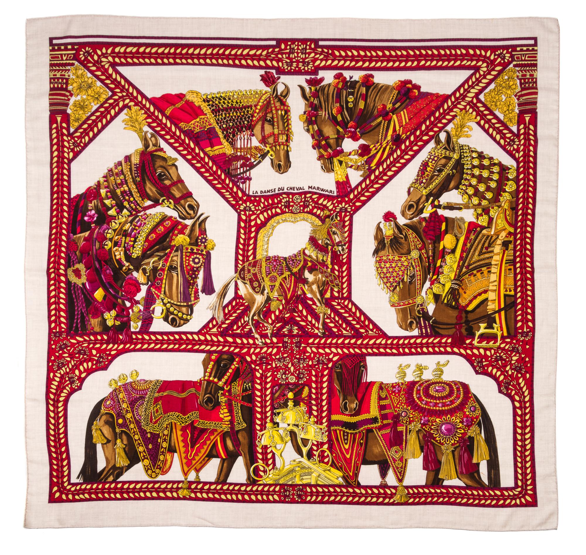 An Hermes 140cm Silk Cashmere Scarf, 140"x140".