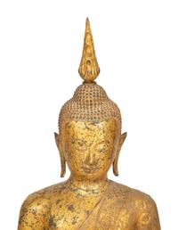 A Thai Gilt Bronze Seated Bodhisattva
