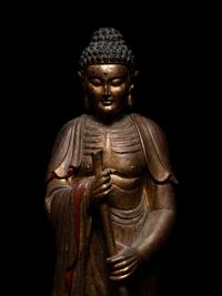 Two Chinese Gilt Wood Figures