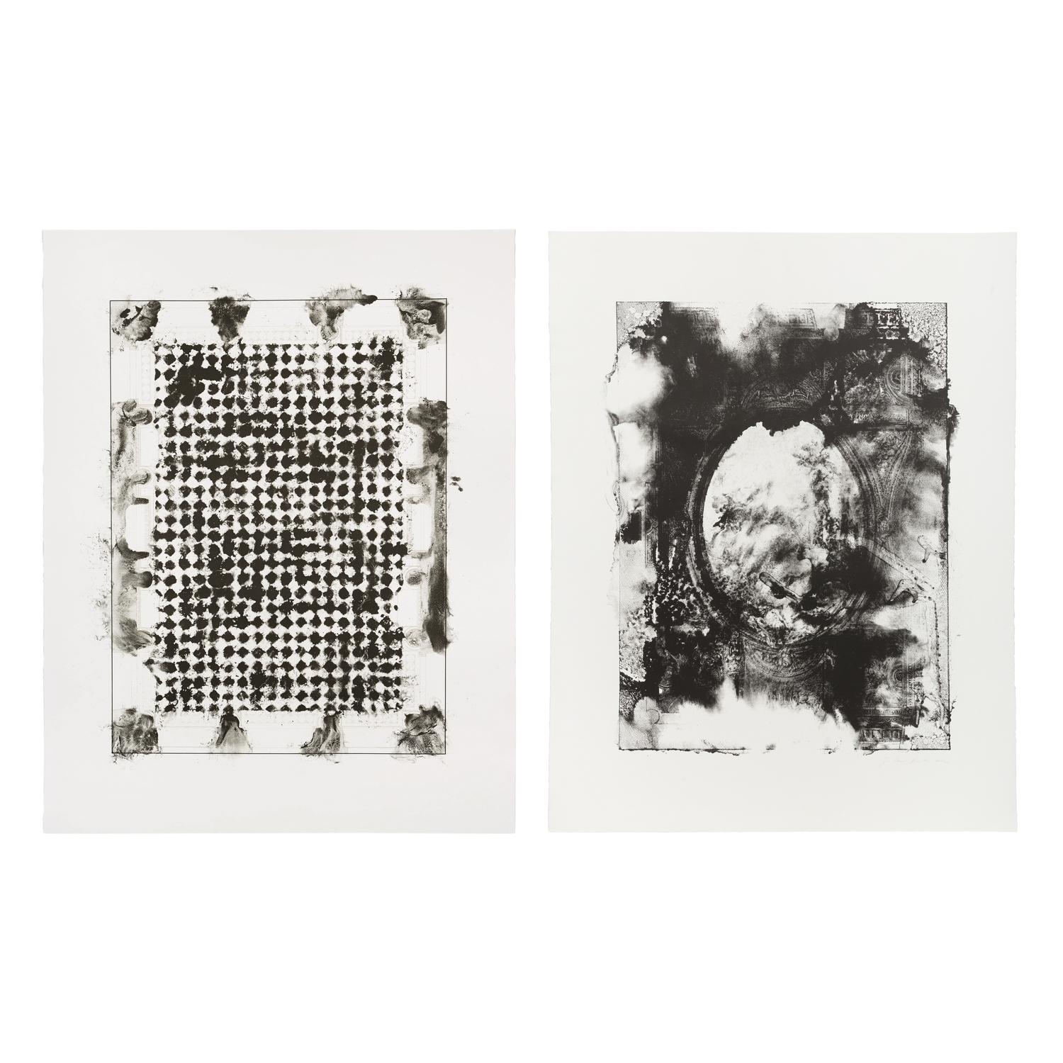Guillermo Kuitca (Argentinian, b. 1961) — L’Encyclodedie (Marble flooring plan and ceiling plan of a Salon in the Palace of the Marquis de Spinola) (diptych), 2002