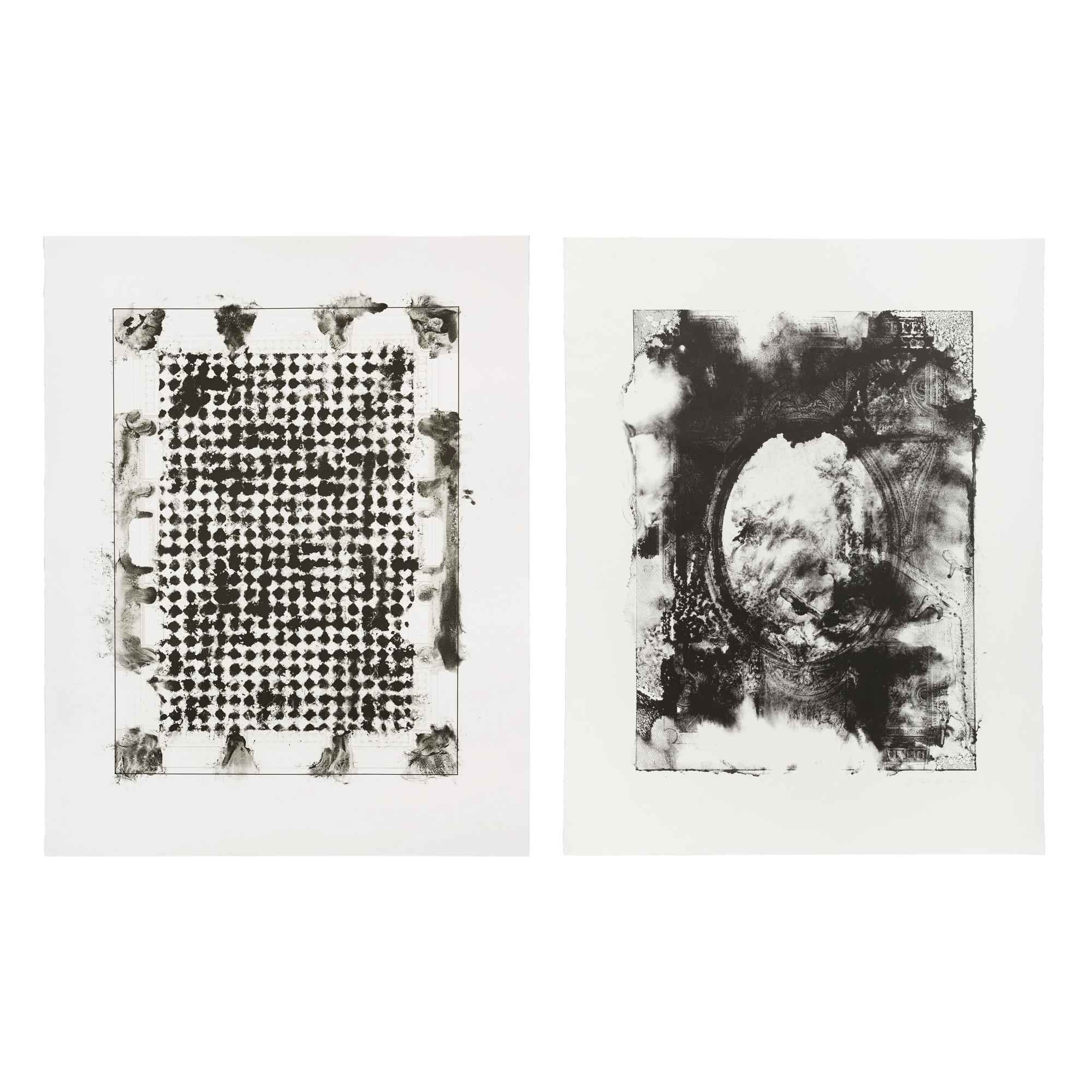 Guillermo Kuitca (Argentinian, b. 1961) — L’Encyclodedie (Marble flooring plan and ceiling plan of a Salon in the Palace of the Marquis de Spinola) (diptych), 2002
