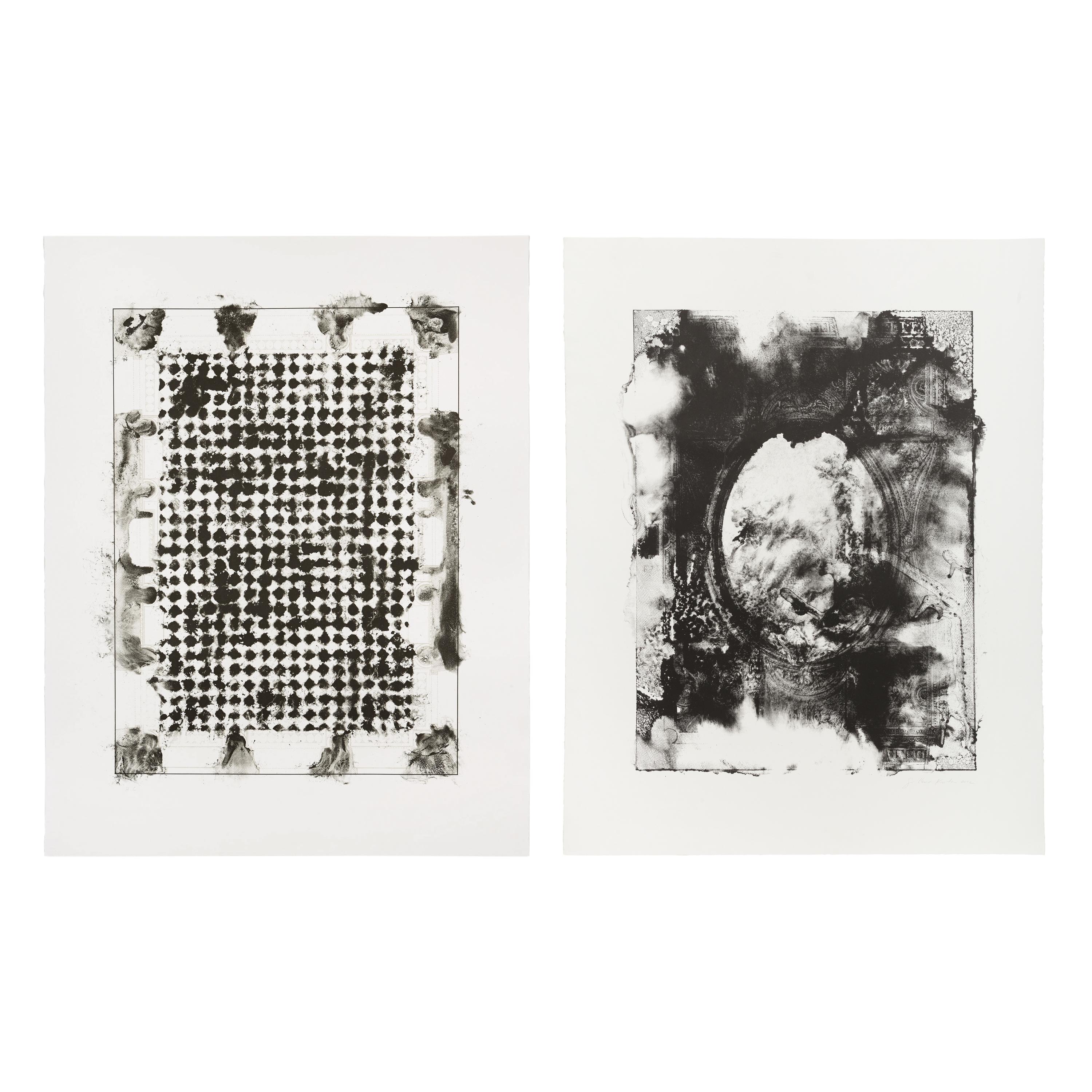 Guillermo Kuitca (Argentinian, b. 1961) — L’Encyclodedie (Marble flooring plan and ceiling plan of a Salon in the Palace of the Marquis de Spinola) (diptych), 2002
