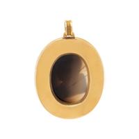 ANTIQUE, AGATE CAMEO AND ENAMEL PENDANT