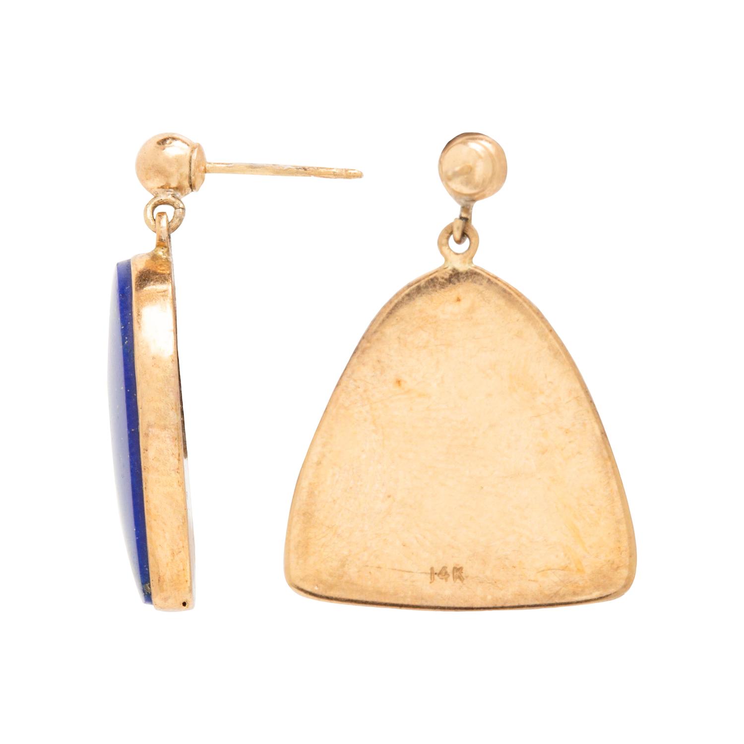 Lapis Lazuli and Yellow Gold Earrings