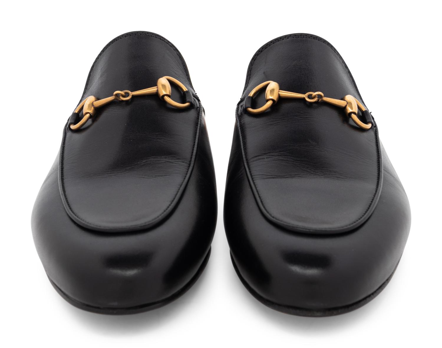 Gucci Black Leather Mules, Unworn