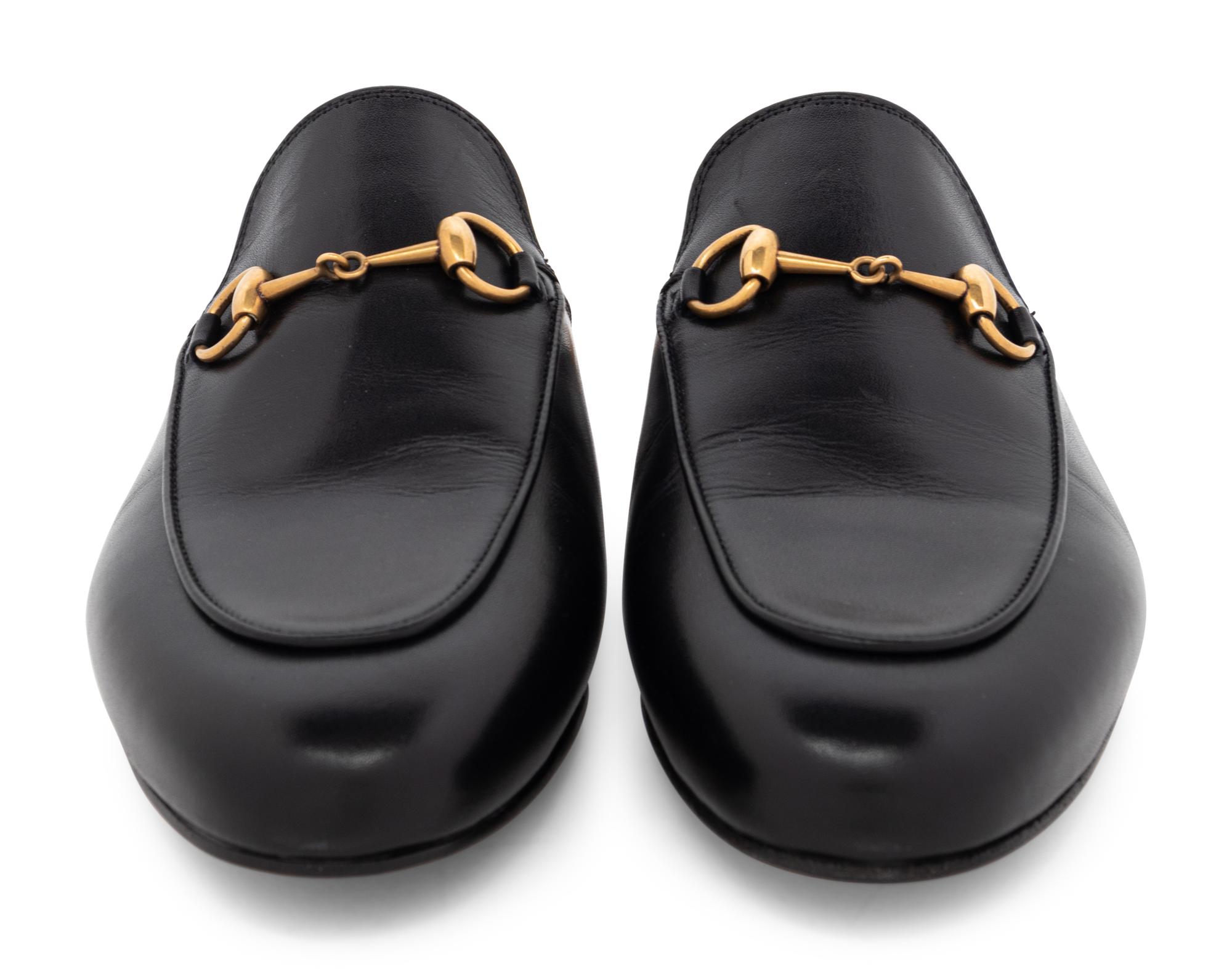 Gucci Black Leather Mules, Unworn