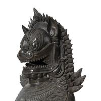 A Pair of Patinated Bronze Guardian Lions
