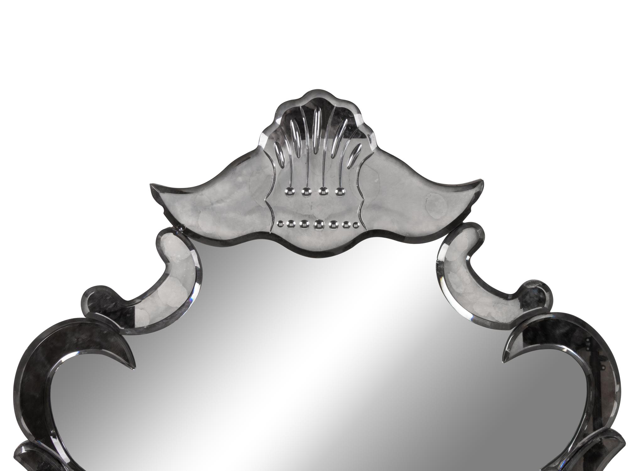A Venetian Etched Glass Mirror