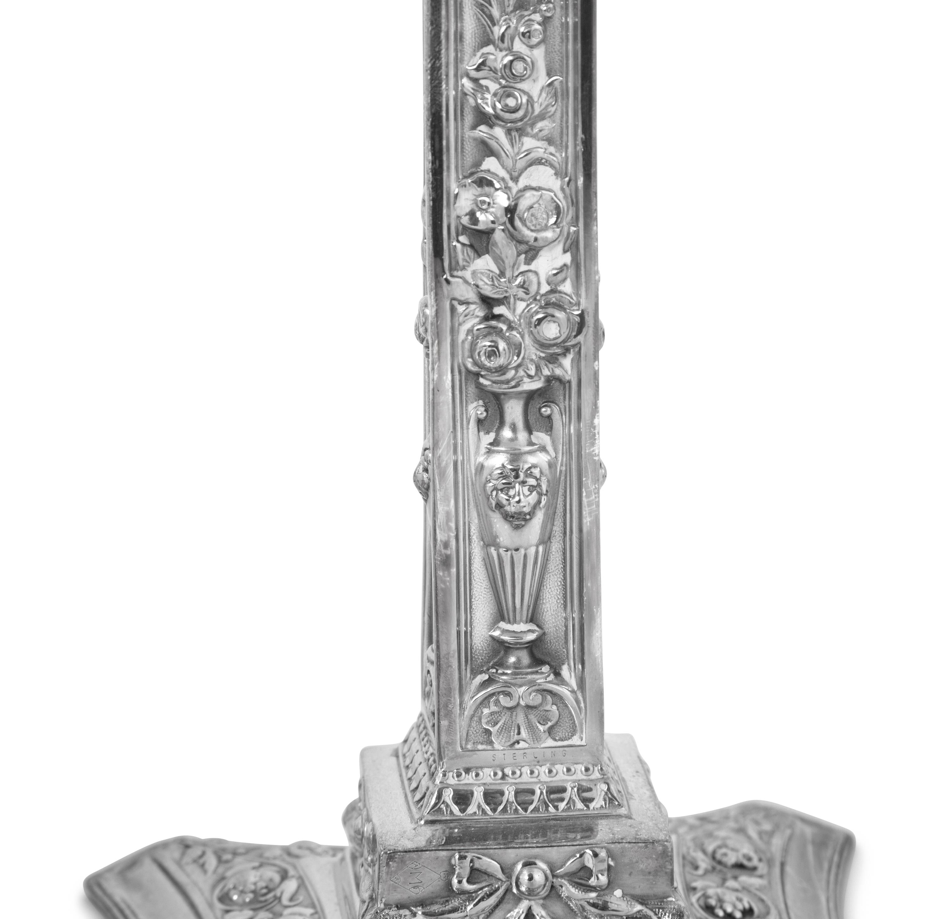 A Pair of Victorian Silver-Plate Candlesticks