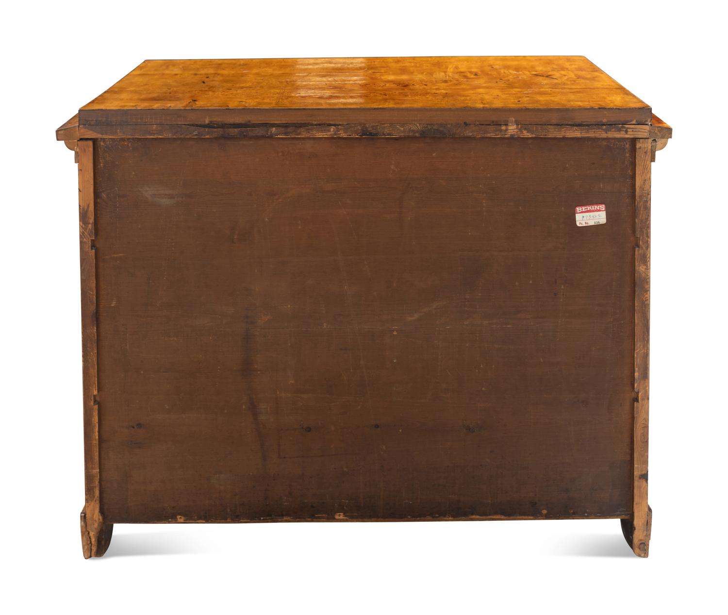 A Continental Figured Birch Commode